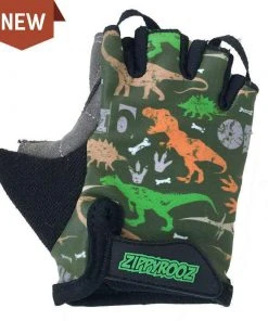 BIKE Zippyrooz Dinosaurs Half Finger Kids Biking Gloves