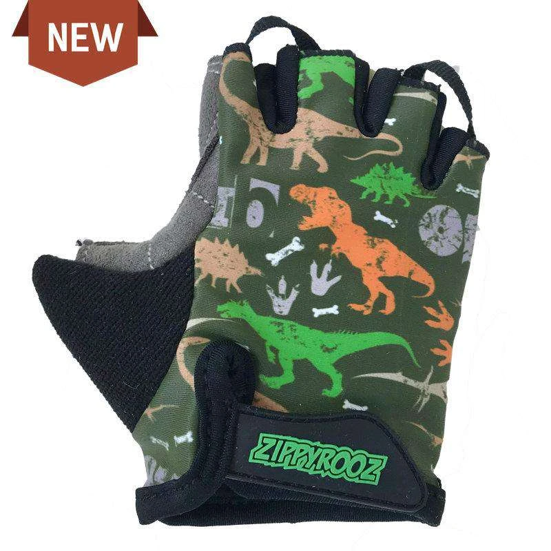 BIKE Zippyrooz Dinosaurs Half Finger Kids Biking Gloves 3 BIKE Zippyrooz Dinosaurs Half Finger Kids Biking Gloves