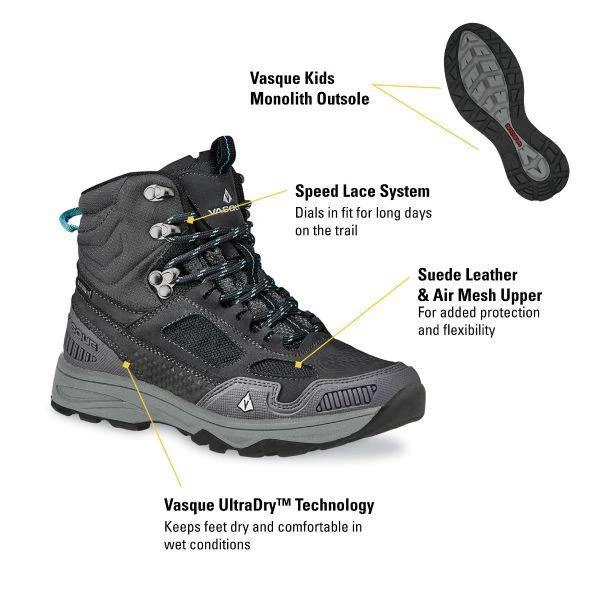 Footwear Vasque Kids Breeze AT UltraDry Hiking Boots 5 Footwear Vasque Kids Breeze AT UltraDry Hiking Boots