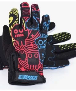 Zippyrooz Robots Full Finger Kids Biking Gloves BIKE