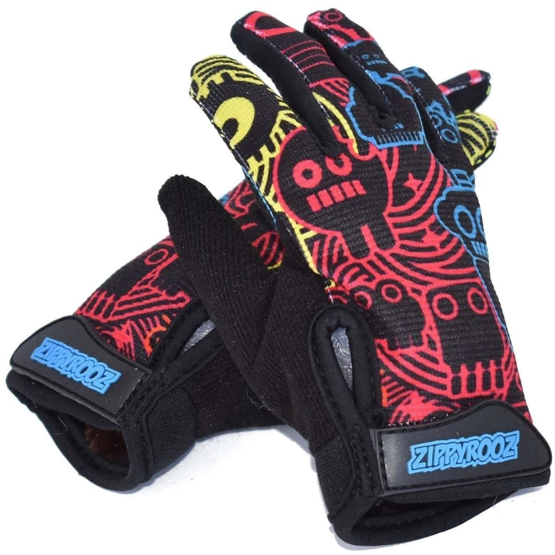 Zippyrooz Robots Full Finger Kids Biking Gloves BIKE 3 Zippyrooz Robots Full Finger Kids Biking Gloves BIKE